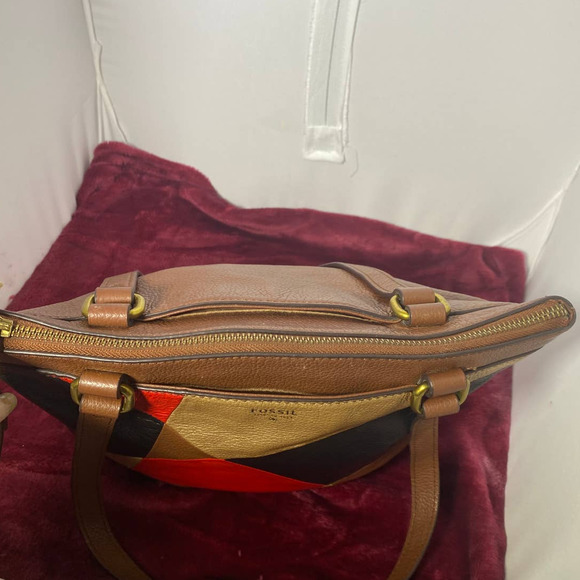 Fossil brown patchwork shoulder bag - Picture 5 of 6